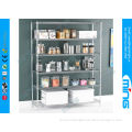 Folding Mesh Mobile Wire Shelving Silver For Cosmetic Display , 100kg Capacity